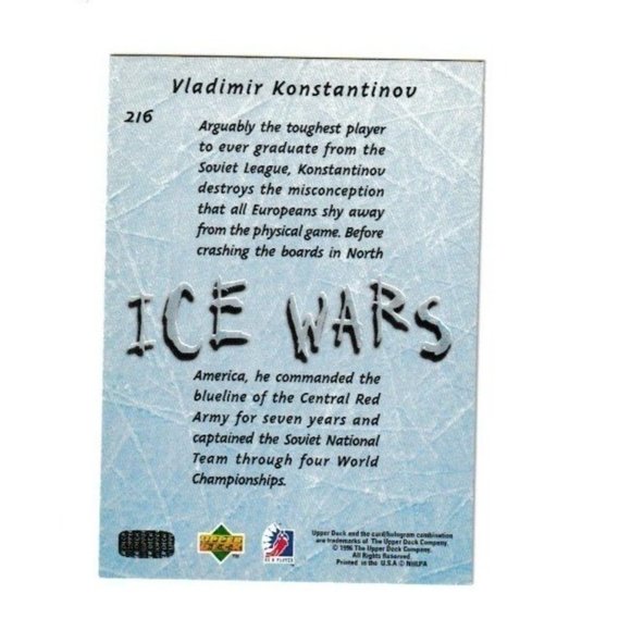 Upper Deck Be A Player Ice Wars Vladimir Konstantinov Hockey Trading Card - Picture 2 of 2
